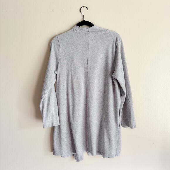 PureJill J. Jill Grey Long Sleeve Cross Front Cardigan Sweater - Medium Petite - Picture 7 of 8